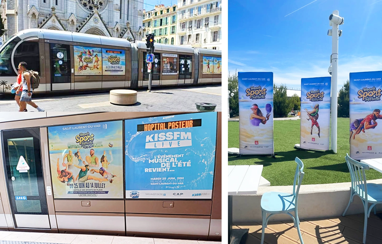 Affiche représentant l'identité visuelle du Beach Sport Festival de Saint-Laurent-du-Var ainsi que Didier Deschamps