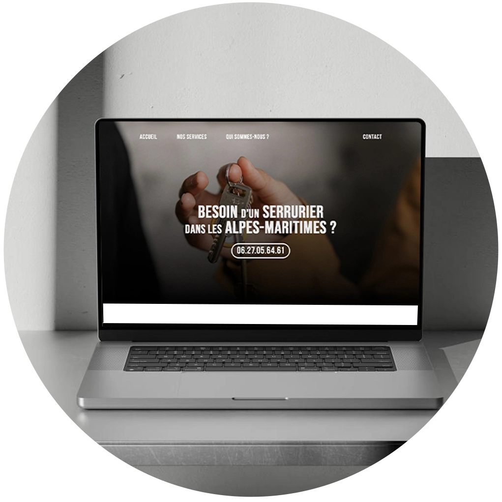 Mockup graphique représentant un site web destiné aux artisans